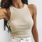 InstaHot базовый Однотонный женский топ на бретелях Лето 2021 модный тонкий укороченный топ Повседневный трикотажный уличная футболка без рукавов для отдыха