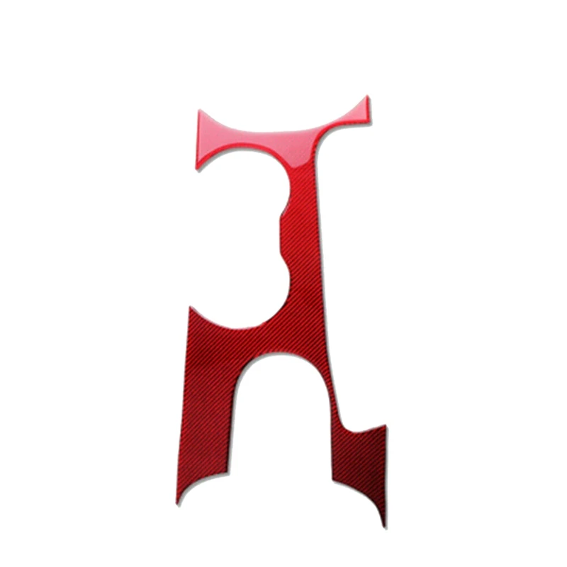 

Red Carbon Fiber Interior Gear Shift Box Panel Cover Cup Holder Decor Cover Trim for Ford Mustang 2015-2019