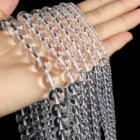 Круглые бусины из натурального камня, незакрепленные белые прозрачные кварцевые бусины 15 дюймов для изготовления ювелирных изделий, браслетов, шеи, 4-12 мм