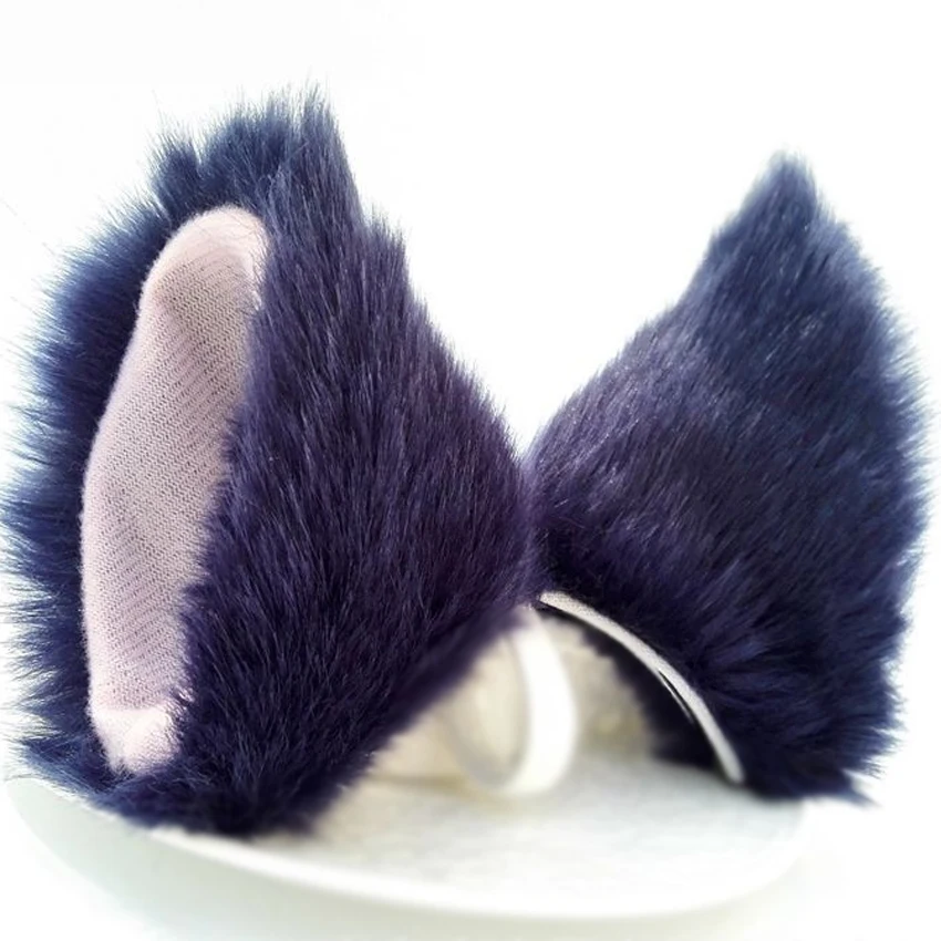 

Men Women Halloween Christmas Party Cosplay Accessory Cat Fox Long Fur Ears Costume Hair Clips Plush Ears Headwear