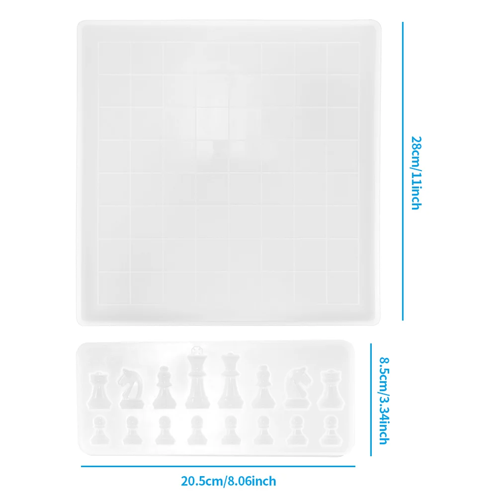 

DIY 3D Chess Set Molds Silicone Chess Board Mould Toy Child Handicraft Craft Tool International Checkers Toy For Kids Adult Gift