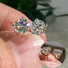 Женские серьги-гвоздики из циркона, 6 мм, круглые, винтажные, минималистичные