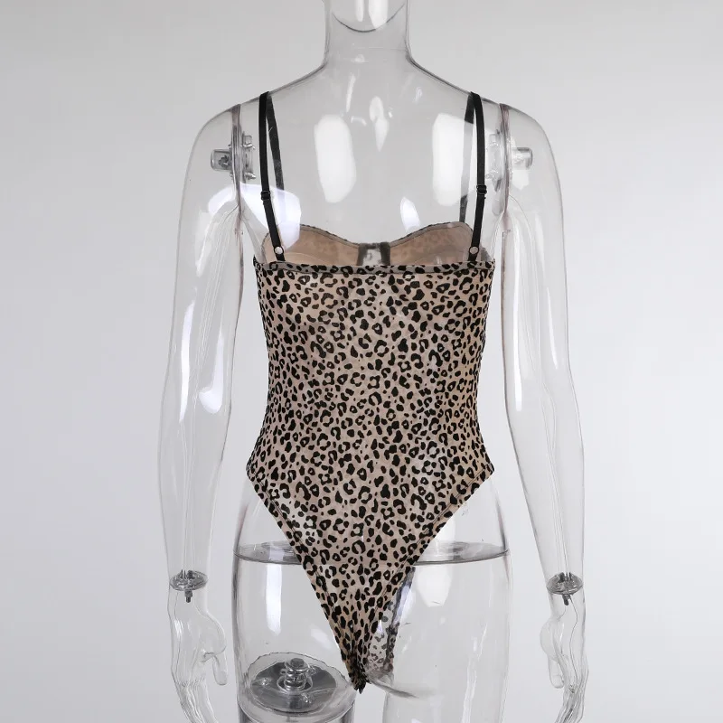 Детский комбинезон с принтом леопарда для женщин большого размера кружевной