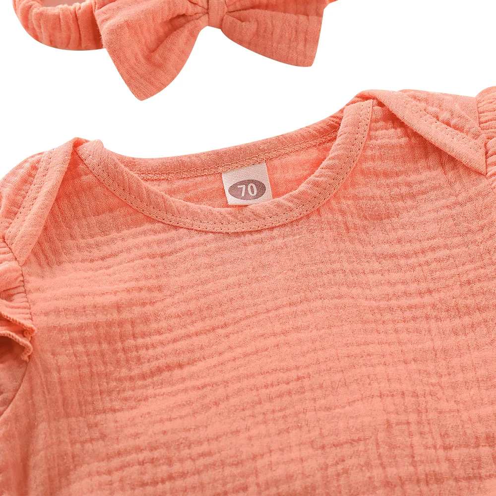 Комплекты одежды для маленьких девочек 0-24 месяцев 3 шт. комбинезон длинные штаны