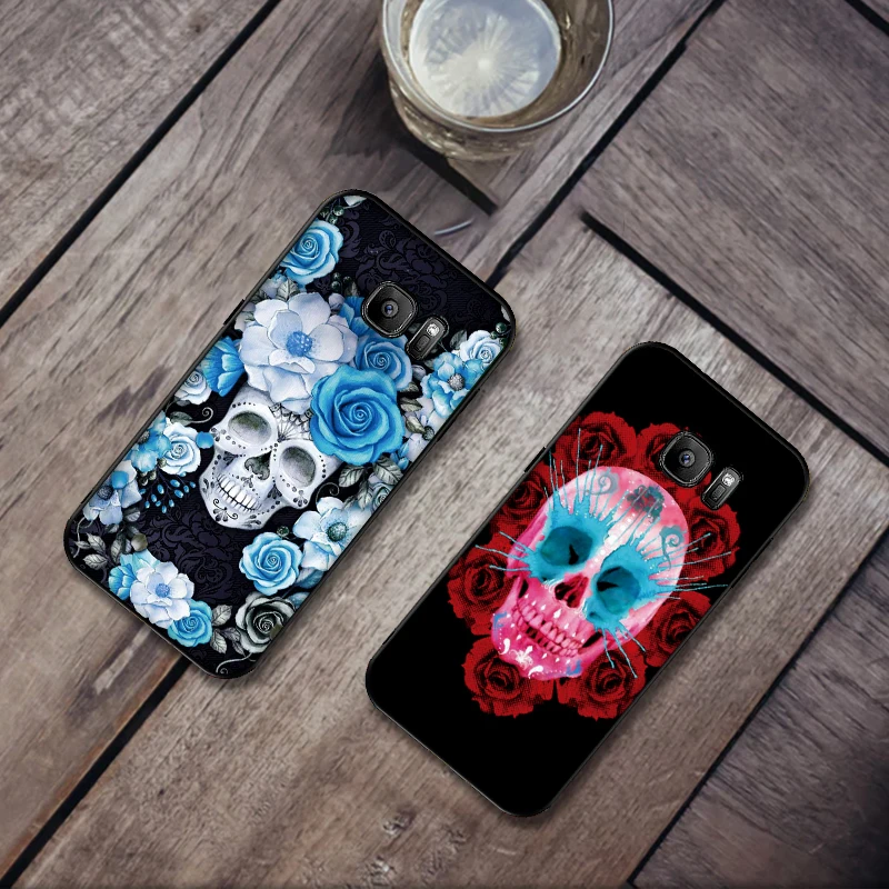 Розовых роз черепа для samsung A3 A4 A5 A6 M40 A10 A20 A30 A40 A50 A60 A70 A7 8 9 6Plus чехол телефона |