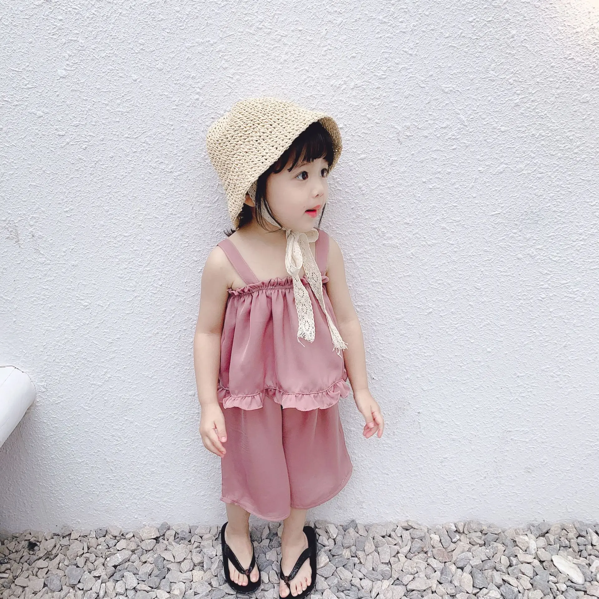 Шелковый однотонный комплект одежды для девочек 4 цвета детская одежда юбки из 2