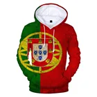 Худи с 3d-изображением португальского национального флага, детские толстовки с капюшоном для мальчиков и девочек, для Аргентины, Канады, Бразилии, США и Германии, модная куртка в стиле Харадзюку