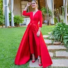 Сексуальное Красное женское вечернее платье 2022, женские брючные костюмы, платье для выпускного вечера с открытой спиной, комбинезоны с рукавом 34 и шлейфом, платье для вечеринки