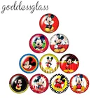 Ожерелье Микки Маус из мультфильма Disney, круглый стеклянный кабошон с плоской задней поверхностью, принадлежности для изготовления ожерелья, 10 шт., 12 мм18 мм20 мм25 мм