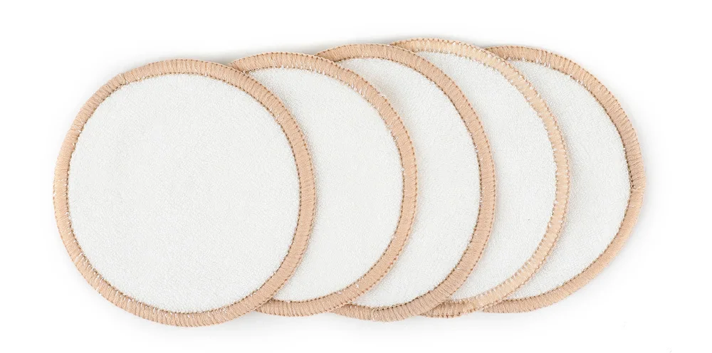 Многоразовая моющаяся круглая бамбуковая хлопковая ткань для макияжа лица спонж