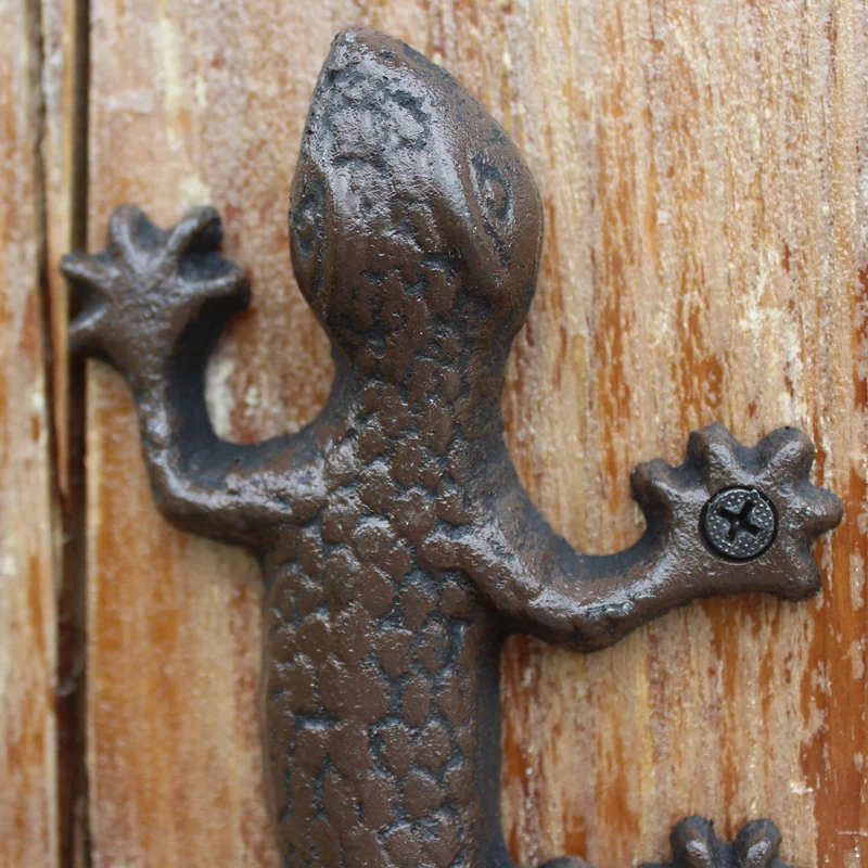 Чугунная настенная вешалка Gecko с крючком для вешалок пальто шляп ключей