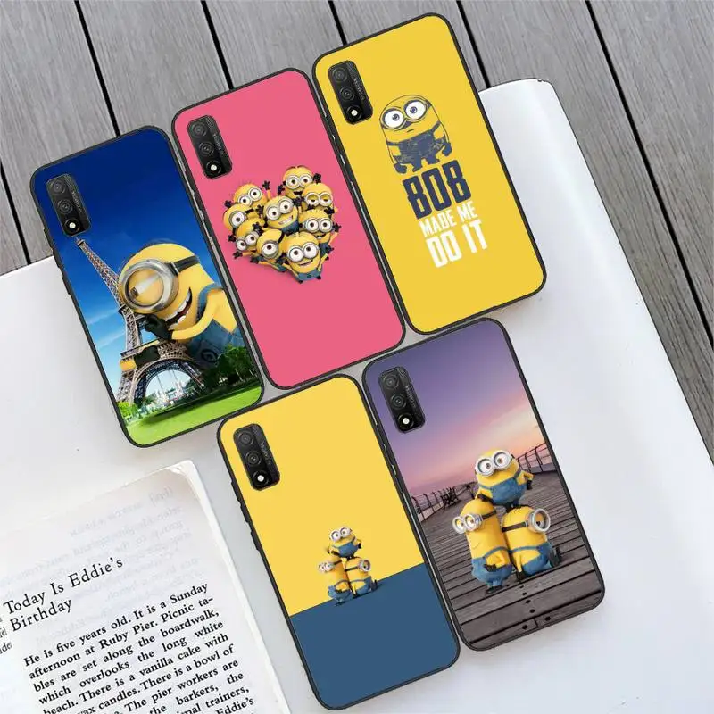 

Cute Cartoon Miniones Yellow Phone Case For Huawei nova 7 3i 3e 4 2i 5 5i 6 Y5 Y7 Y6 Y8 se pro prime Cover Fundas Coque