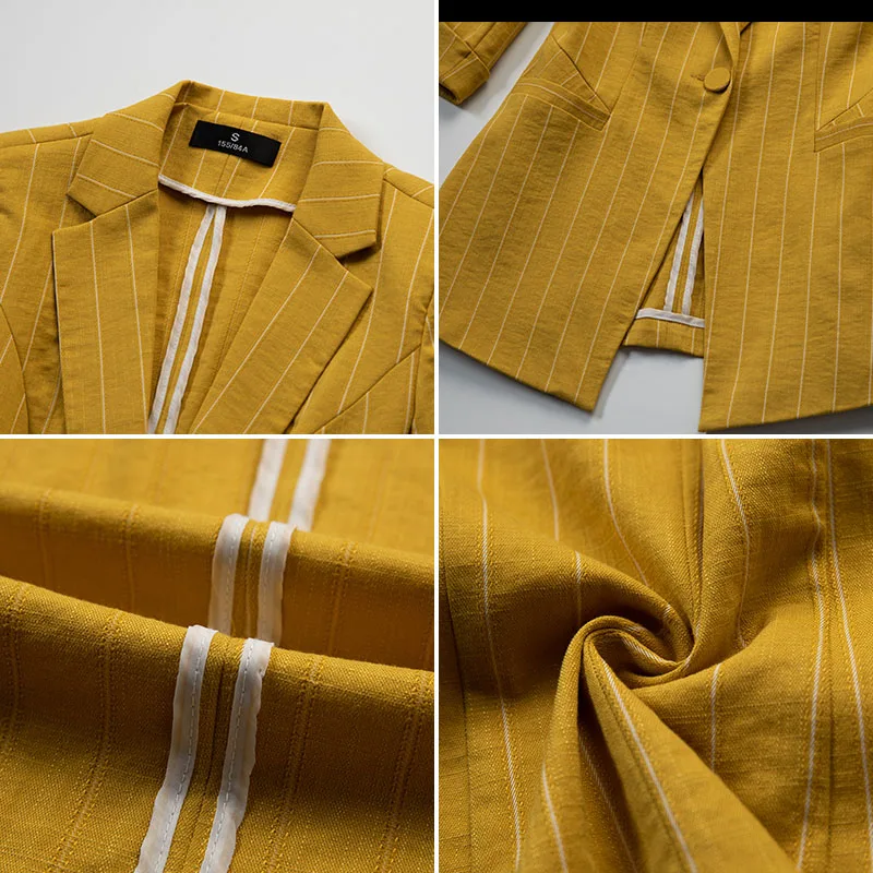 Lenshin полосатая куртка для женщин с карманами женская повседневная стильная