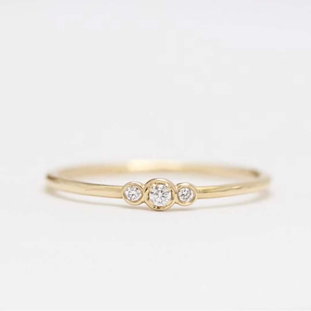 Простые тонкие кольца из розового золота для женщин очаровательные ювелирные