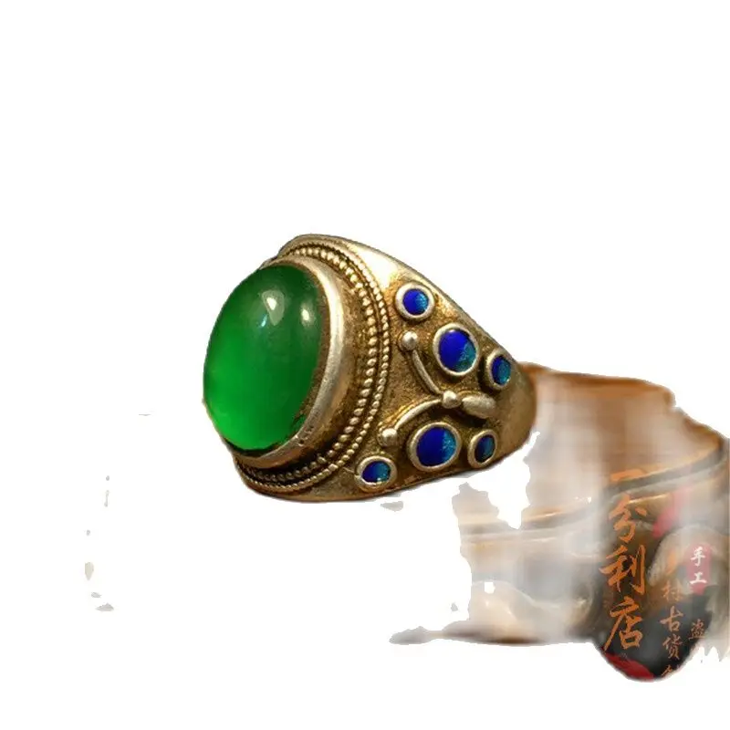 Коллекция кольцо из старого нефрита и ледяного яйца династии Цин открытое