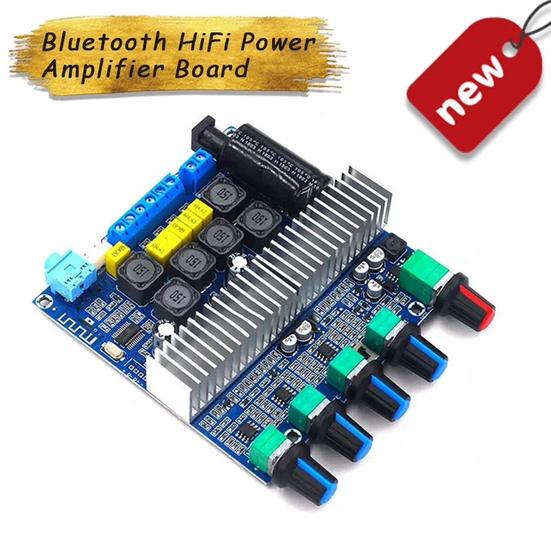 

2*50W+100W TPA3116 Bluetooth HiFi Power Subwoofer 2.1 Channel Stereo Audio Amplifier Board TPA3116D2 equalizer Amp