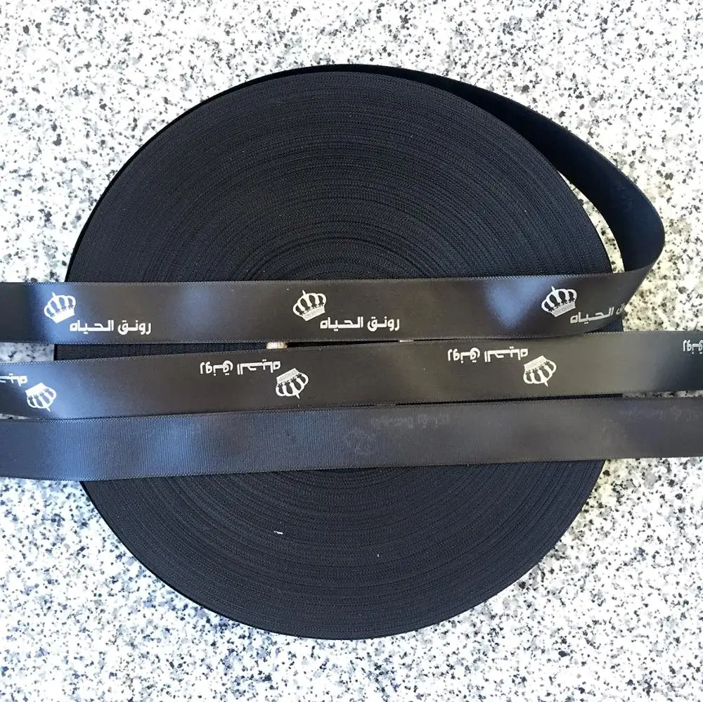 200 yards customize your own logo silk satin ribbon tape printing customized brand name hair bundle's | Дом и сад