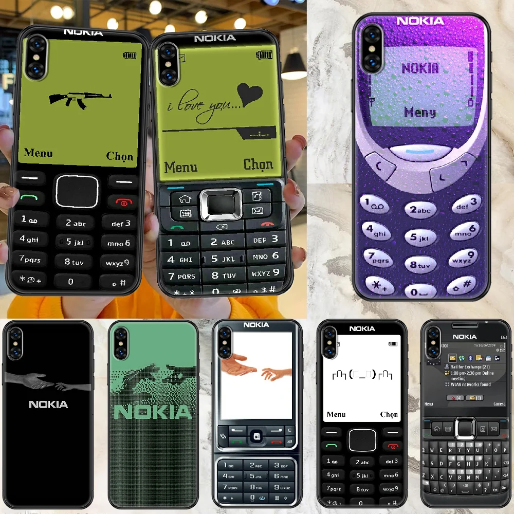 

Nokias Retro Old Brand Phone Case Cover Hull For iphone 5 5s se 2 6 6s 7 8 12 mini plus X XS XR 11 PRO MAX black painting cover