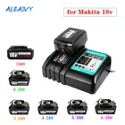 Литий-ионный аккумулятор с зарядным устройством BL1860, перезаряжаемая батарея 18 в, 4 Ач, 5 Ач, 6 Ач для Makita BL1840, BL1850, BL1830, BL1860B, LXT400