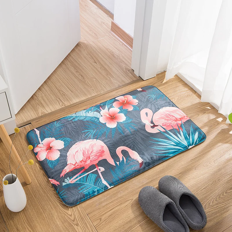 

Door Mat Original Entry Floor Mat Entry Bathroom Bedroom Non Slip Door Mat Foot Pad Flannel Sponge Water Absorption Carpet