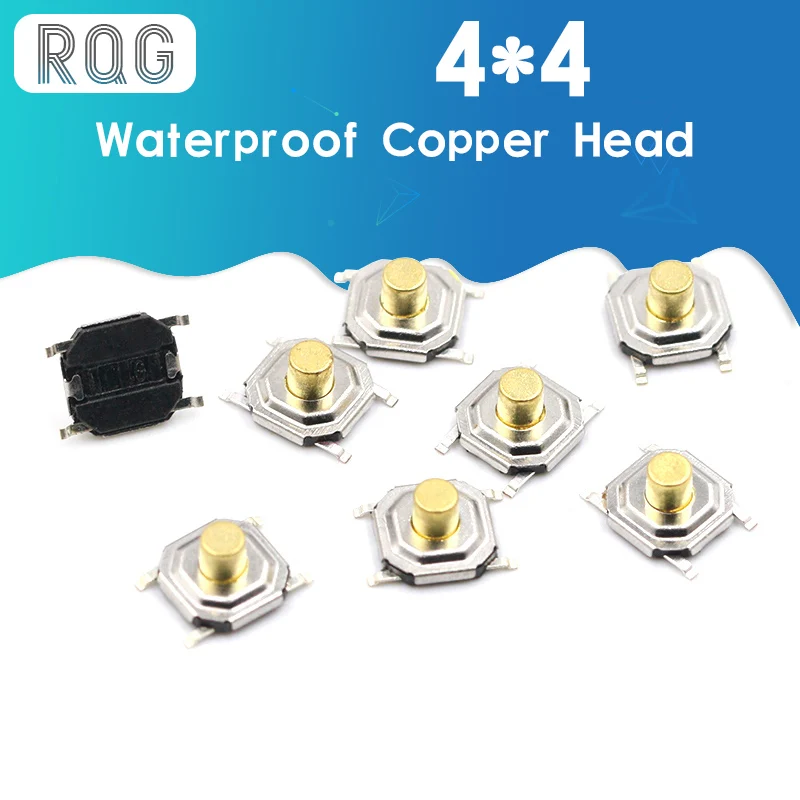100 шт./лот SMD 4*4*1 5 мм 4x4x1.5мм тактильная тактовая кнопка Микро Переключатель