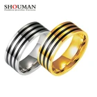 SHOUMAN трендовые золотые кольца с тремя черными линиями, обручальное кольцо, винтажные мужские и женские ювелирные изделия, аниме Anel Masculino Aneis Alliance