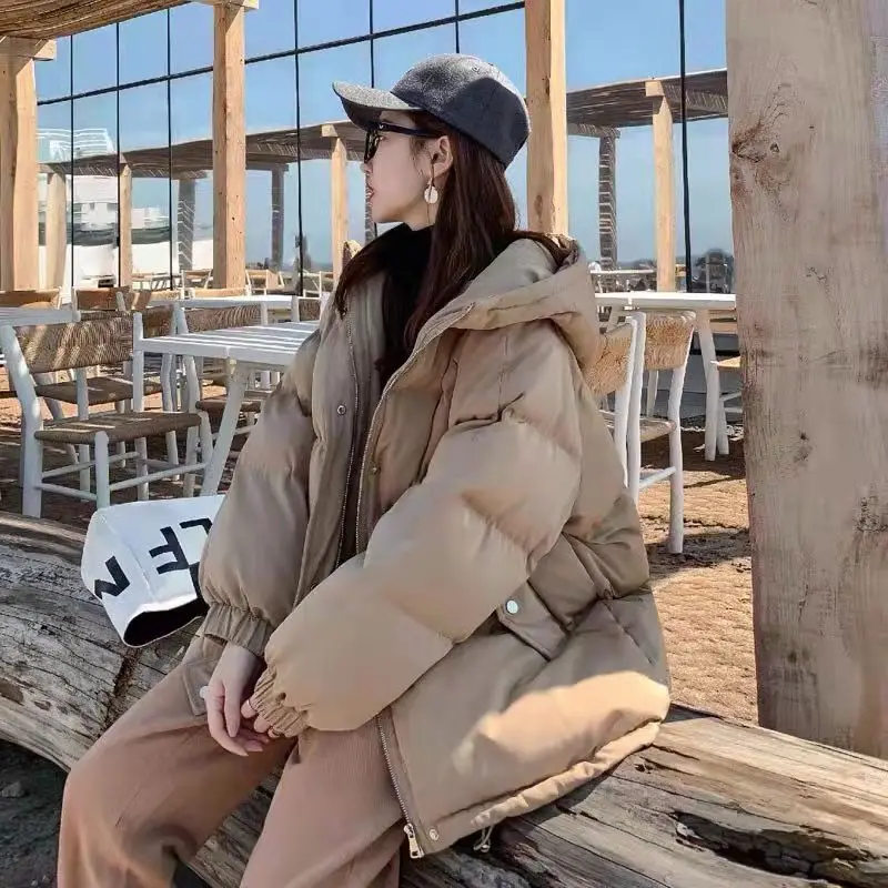 

Новинка 2021, фиолетовая куртка с хлопковой подкладкой, Женская Короткая свободная Студенческая куртка в модном стиле