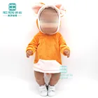 Кукольная одежда для 43 см куклы для новорожденных желтая мультяшная одежда с капюшоном для ползания платье для девочки