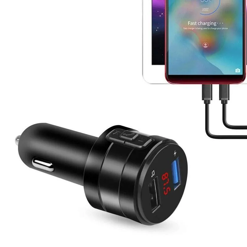 Автомобильный Fm-передатчик беспроводной Bluetooth V5.0 музыкальный проигрыватель