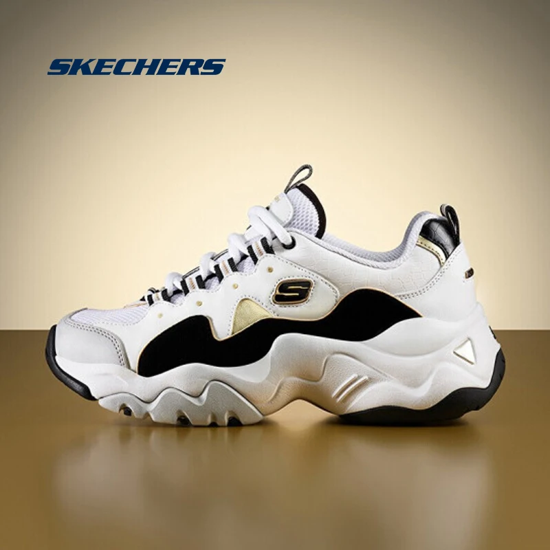 

Skechers Casual Shoes Men D'lite Outdoor tenis Footwear Breathable Lace Up Men Shoes Zapatillas Deportivas Hombre 999285-BKGD