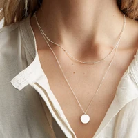 new necklace simple summer double layer necklace female stainless steel chain necklace necklace 316l explosion jewelry