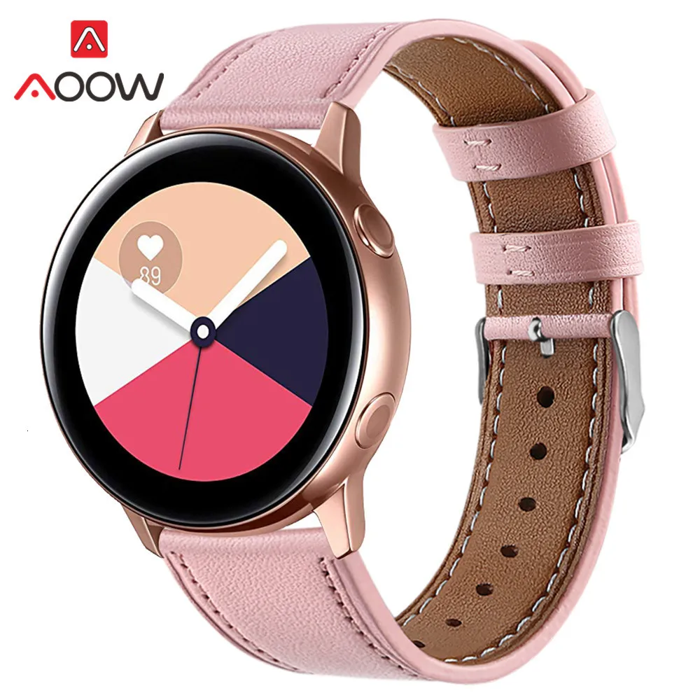 Ремешок для часов из натуральной кожи с цветочным принтом для samsung Galaxy Watch Active 42 мм S2 Розовый Красный сменный ремешок для браслета 20 мм
