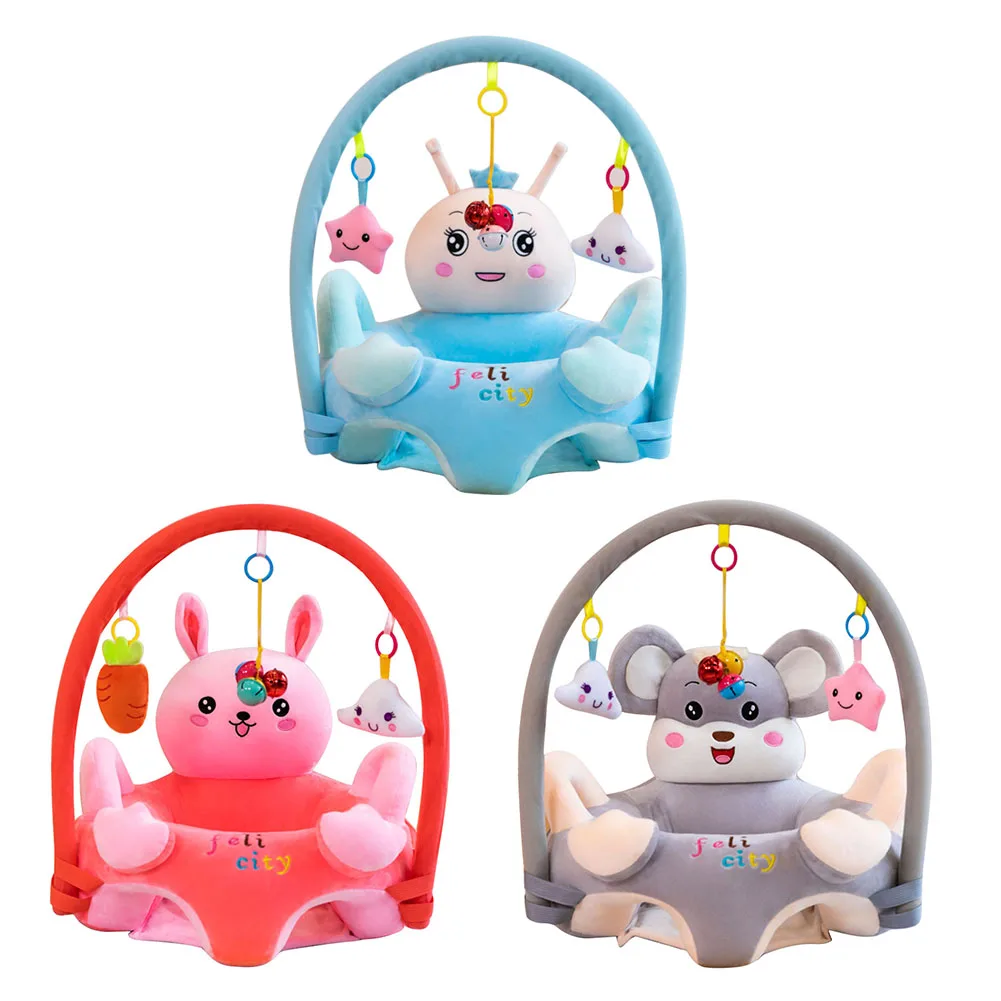

Sofa Set Support Seat Cover Baby Plush Chair Cartoon Learning Sit Plush Chair Toddler Nest Puff Washable With Rod Toys No Fill