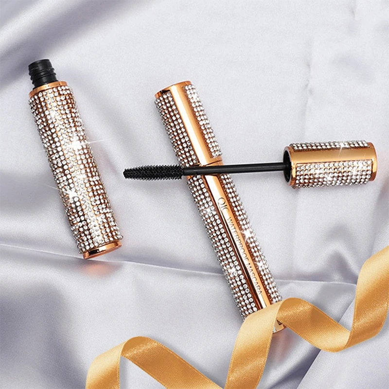 

2019 4D Flash Diamond Waterproof Silk Fiber Thick Lengthening Mascara No Clumping Smudge Proof Eyelashes Voluminous Eyelashes