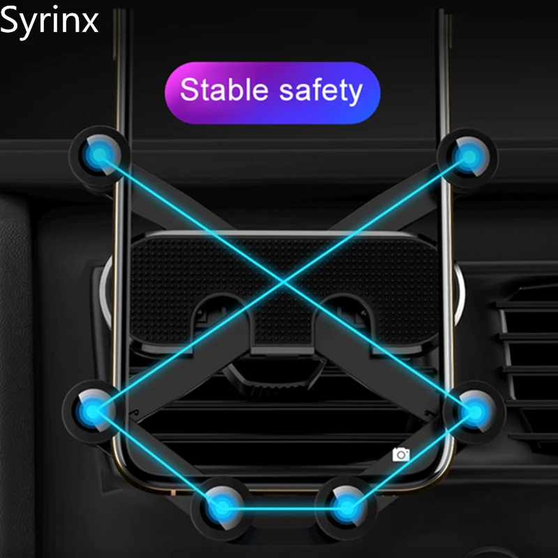 

Mini Car Phone Holder Gravity Universal Air Vent Car GPS Bracket Clip Stand For Iphone Xiaomi note 10 Automatic Car Phone Holder