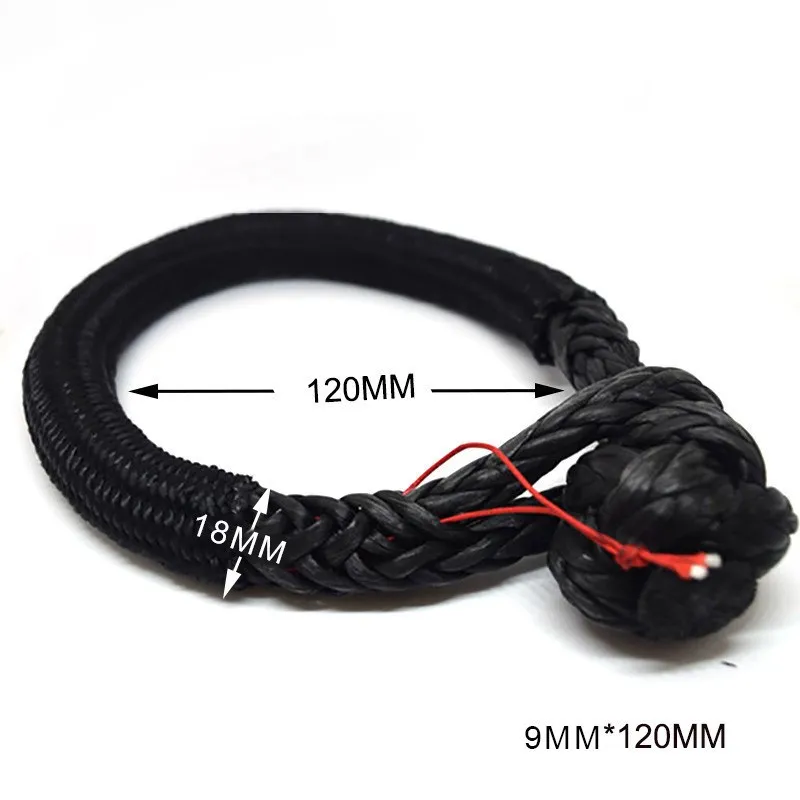 

Free Shipping Black 9mm*120mm Soft Shackles,Rope Shackle,UHMWPE Shackle,Synthetic Rope Shackle,ATV Winch Cable