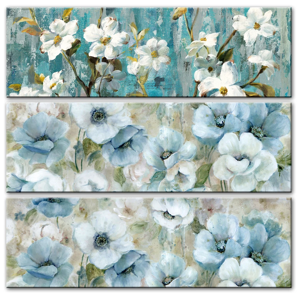 

Flowers Oil Paintings Print On Canvas Abstract Wall Posters And Prints Watercolor Flowers Wall Pictures For Living Room