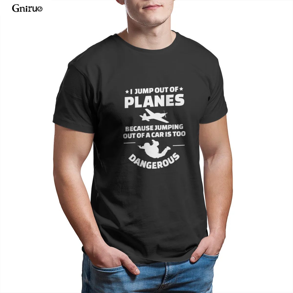 

Wholesale I jump out of airplanes Unisex T-Shirt Punk Anime Kawaii Summer HipHop Tees 93956