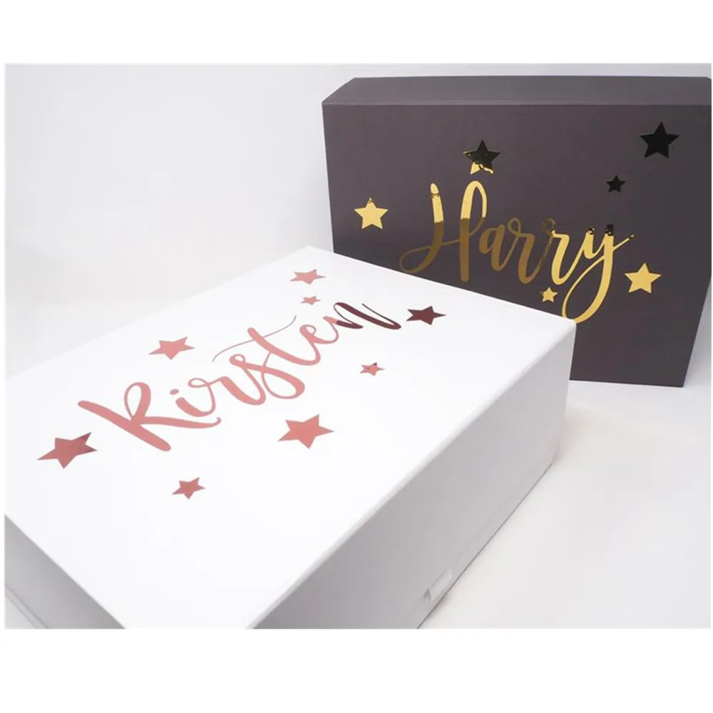 Фольгированная Золотая Подарочная коробка на день рождения персонализированные