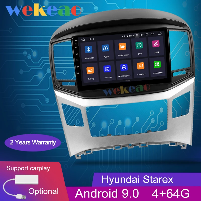 Автомагнитола Wekeao с сенсорным экраном 9 дюймов 1 Din Android 0 для Hyundai H1 Starex Grand