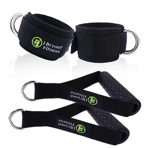 fitness cable machine attachments gym handles and ankle strap set resistance bands workout grips home gym equipment accessories free global shipping