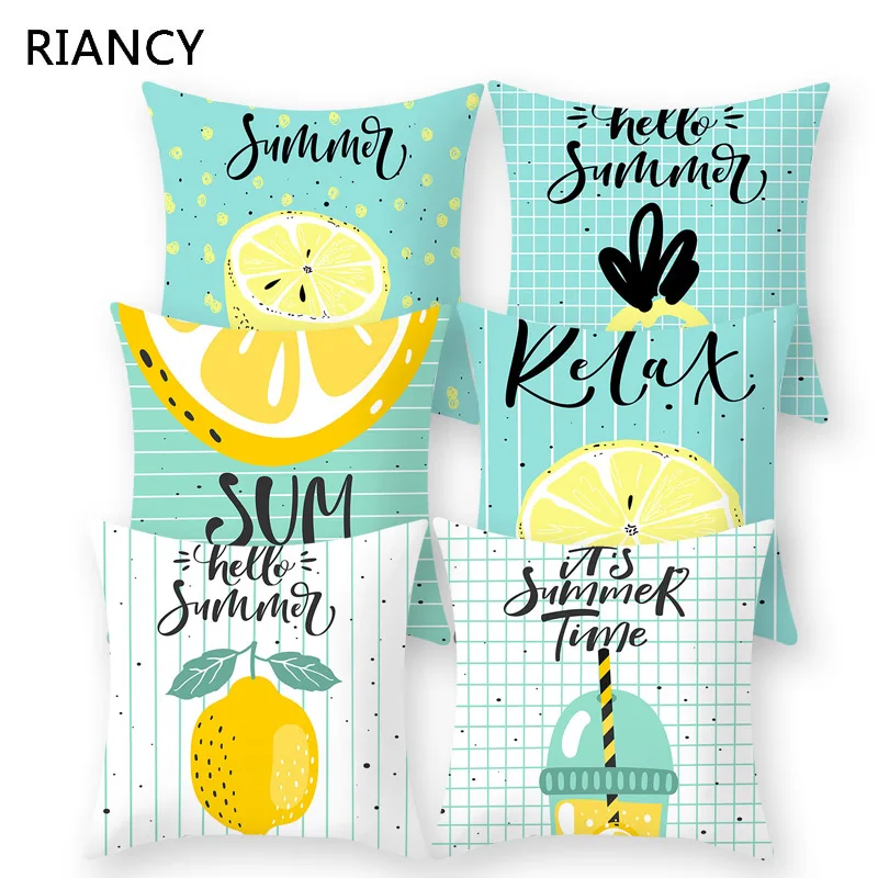 Наволочка с тропическим КАКТУСОМ и фруктовым узором наволочка из полиэстера