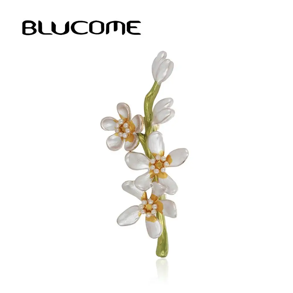 Blucome, модные эмалированные броши в форме цветка для женщин и девочек, броши в форме свитеров, подвески на воротнике, Свадебные Заколки, Подарок на годовщину