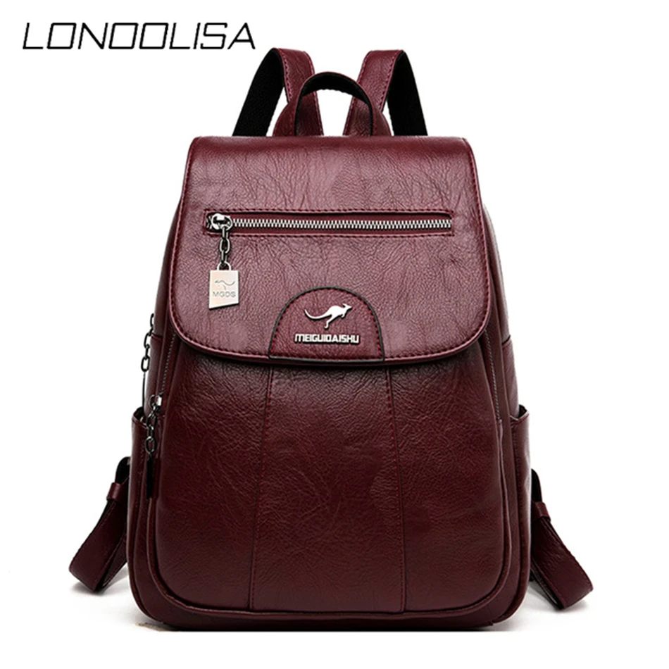 2020 винтажный женский рюкзак Высококачественная кожаная женская сумка женские