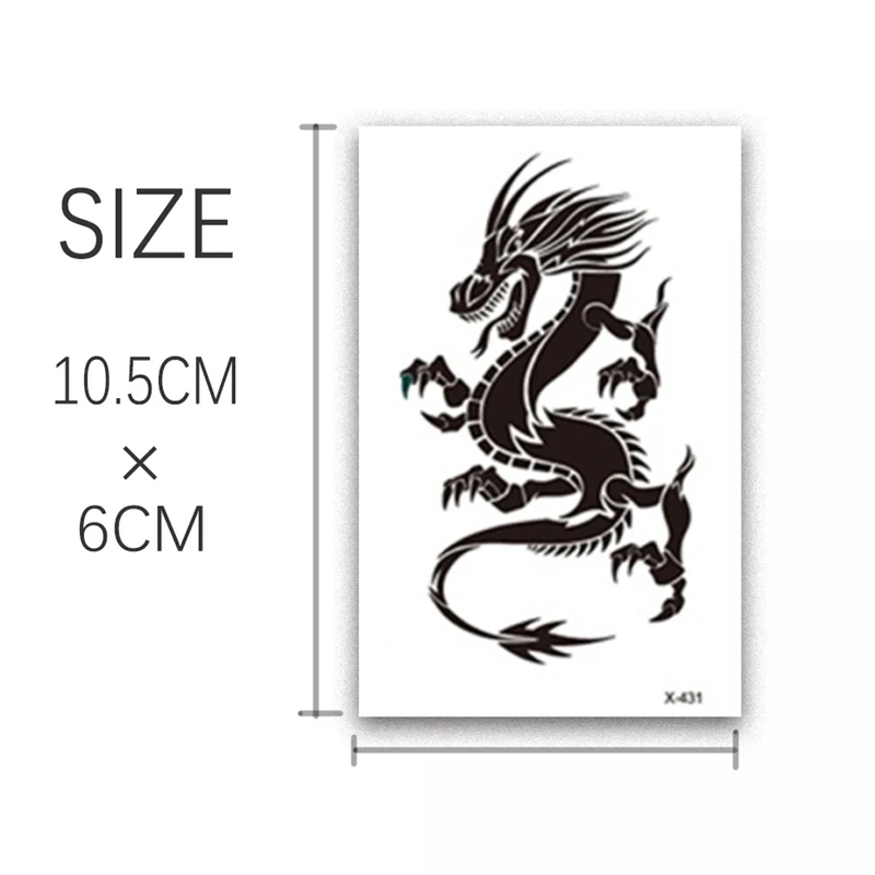 Temporary Waterproof Dragon Tattoo Sticker, Scorpion False Tattoo, Decorative Art, Arm False Tattoo, Small Size 10.5 * 6CM