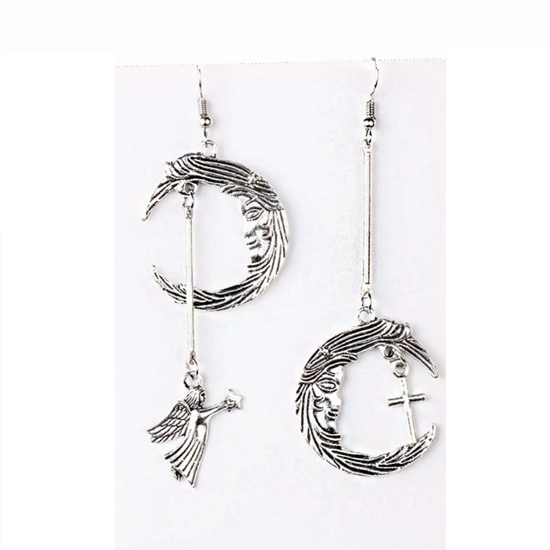 Новинка 2019 корейские серьги в стиле панк массивные Асимметричные висячие виде