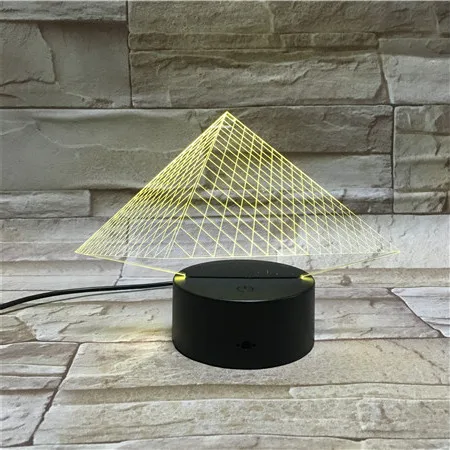 Модель пирамиды 3D красочные RechargeableLED ночной Светильник LED светодиодные лампы