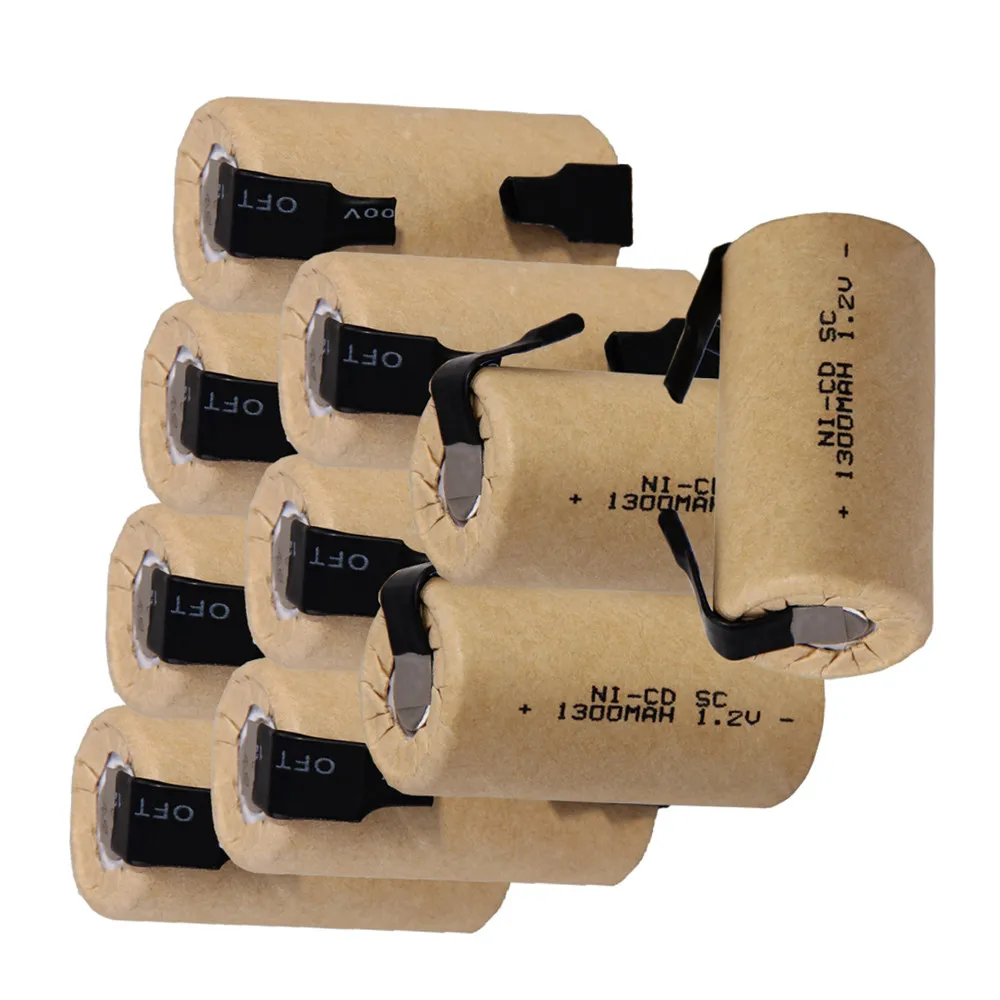 Реальная емкость! 10 шт. SC батарея subc аккумуляторная nicd Замена батареи 1 2 в 1300 мАч