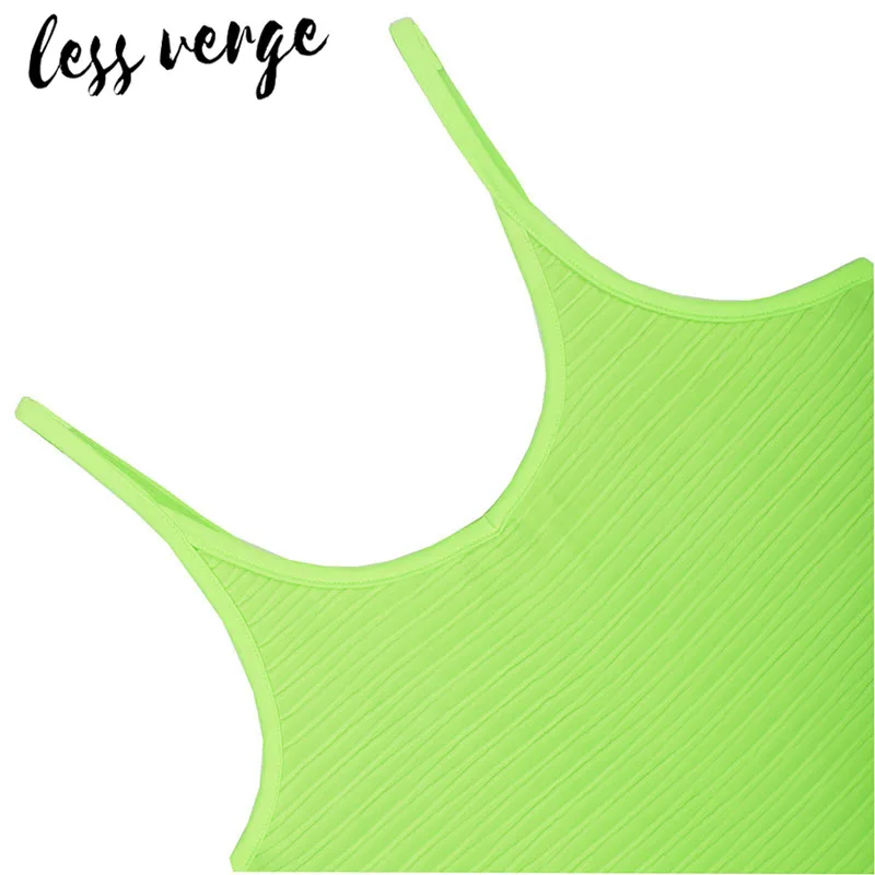 Lessverge ФЛУОРЕСЦЕНТНОЕ короткое летнее трикотажное платье женское неоновый