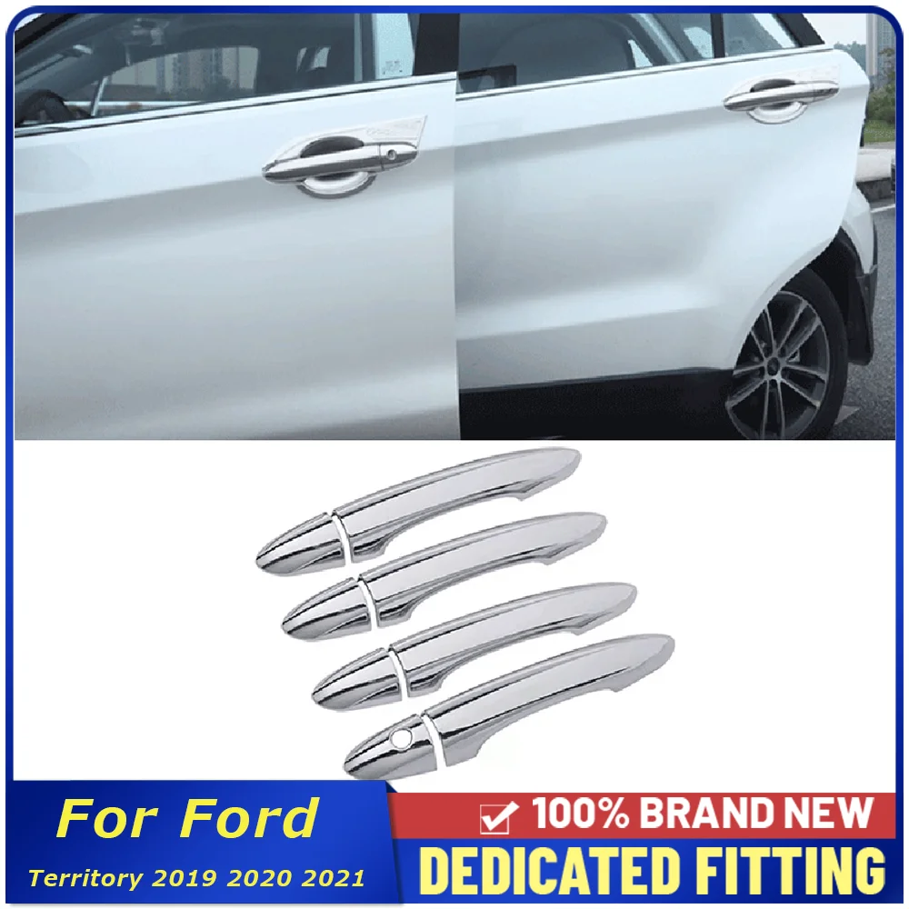 

For Ford Territory 2019 2020 2021 ABS Chromed Car Outer Door Handle Cover Trims Frame Auto Accessories 8Pcs